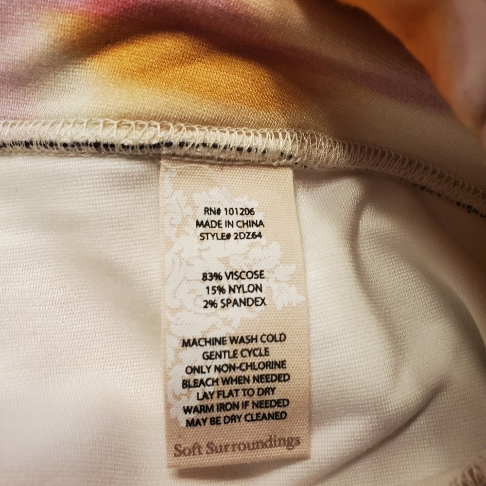 Soft Surroundings Womens High Rise Leggings Sz Large Pastel Multicolor Stretch - Picture 4 of 4